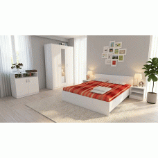 Dormitor Soft Alb cu pat 120x200 cm